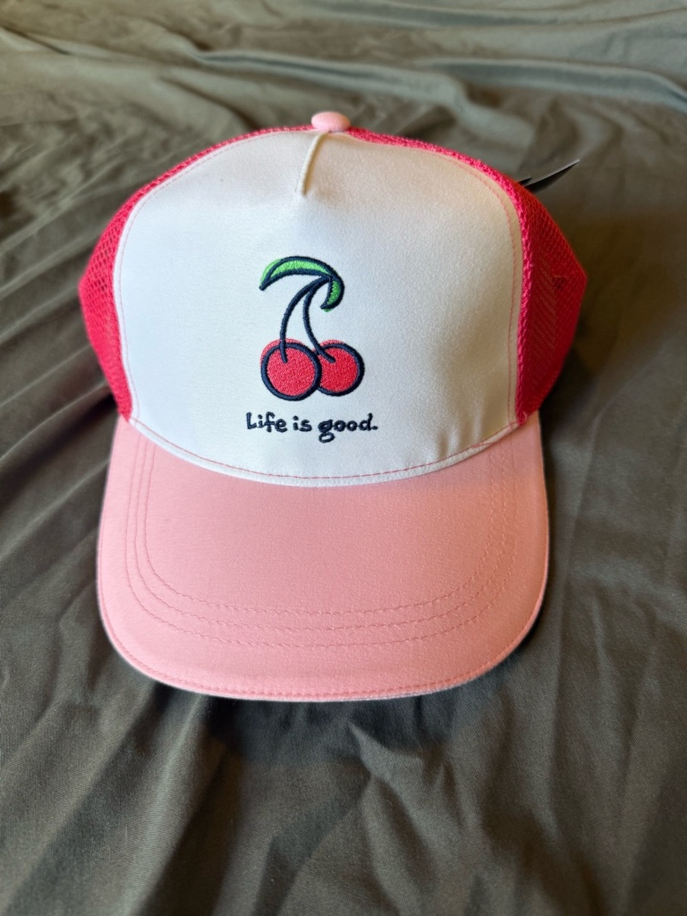 Life Is Good Pink & Hot Pink Mesh Trucker Hat